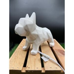 Geometric White Bulldog Lamp – Needs Bulb